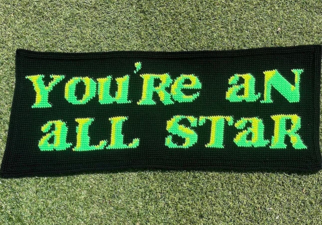 Shrexy All Star Crochet Pattern Tapestry Wall Hanging