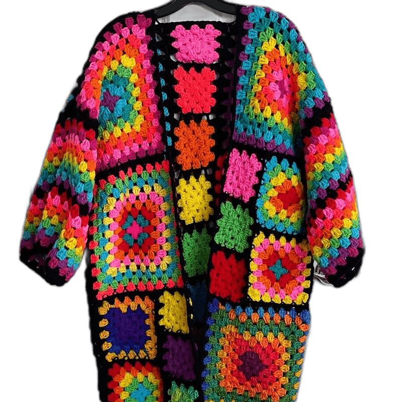 Stained Glass Crochet Granny Square Cardigan