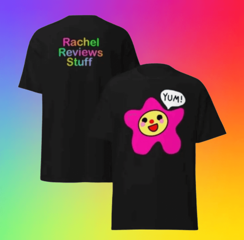 Rachel Reviews Stuff Official Yum T-Shirt